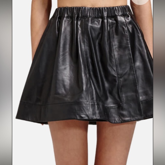 Iro Black Leather Mini Skirt - Picture 5 of 9